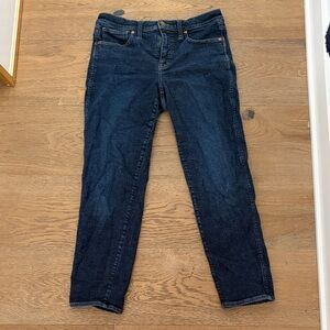 Madewell mid-rise stovepipe dark denim jeans